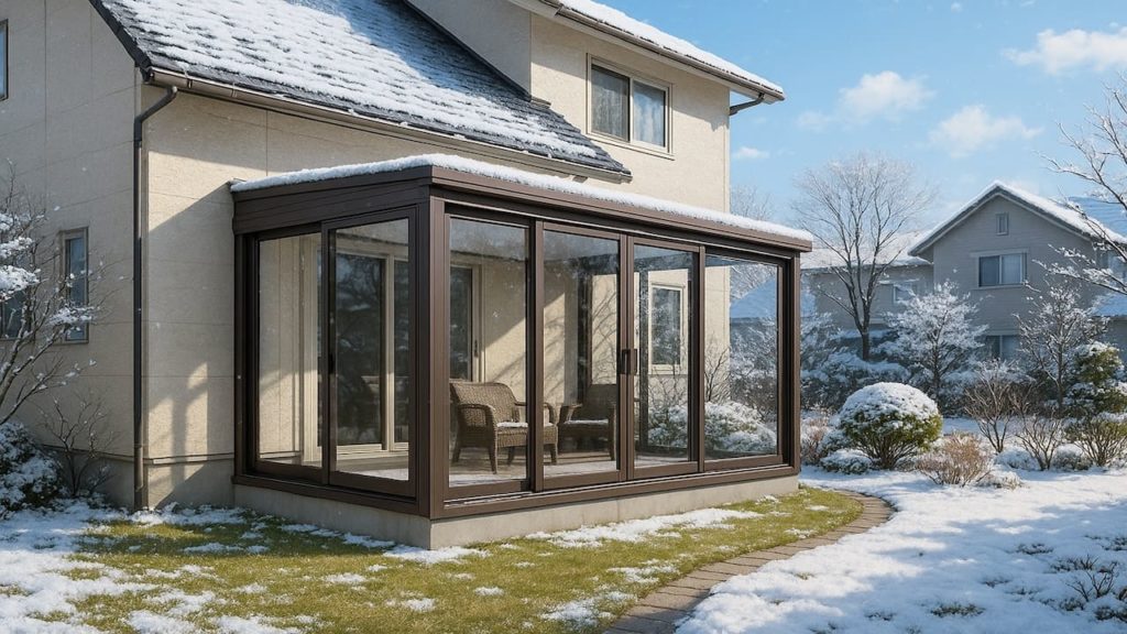 名取市の戸建て外構に施工されたテラス囲い・サンルームのイメージ