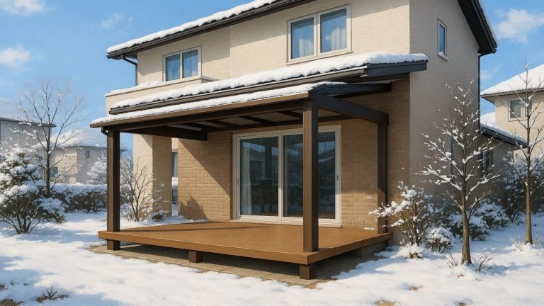 名取市の戸建て外構に施工されたテラス屋根のイメージ