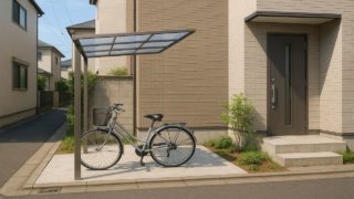 練馬区の戸建て外構に施工された自転車置き場のイメージ