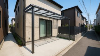 練馬区の戸建て外構に施工されたテラス屋根のイメージ