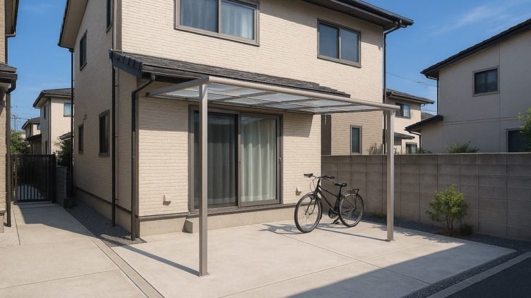 寝屋川市の戸建て外構に施工されたテラス屋根のイメージ