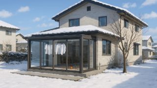 新潟県の戸建て外構に施工されたテラス囲い・サンルームのイメージ