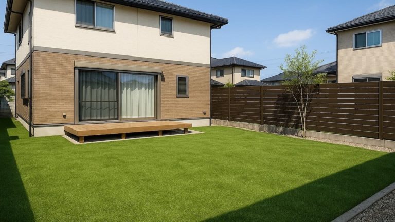 西尾市の戸建て外構に施工された人工芝のイメージ