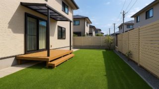 西東京市の戸建て外構に施工された人工芝のイメージ