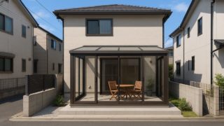 西東京市の戸建て外構に施工されたテラス囲い・サンルームのイメージ