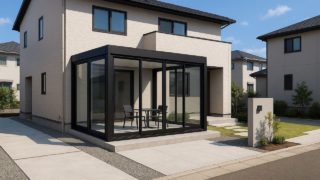 日進市の戸建て外構に施工されたテラス囲い・サンルームのイメージ