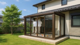 延岡市の戸建て外構に施工されたテラス囲い・サンルームのイメージ