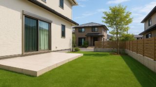 野田市の戸建て外構に施工された人工芝のイメージ