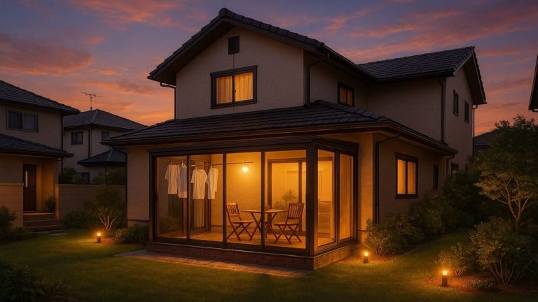 野田市の戸建て外構に施工されたテラス囲い・サンルームのイメージ