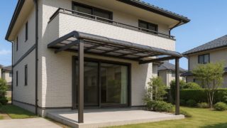 野田市の戸建て外構に施工されたテラス屋根のイメージ