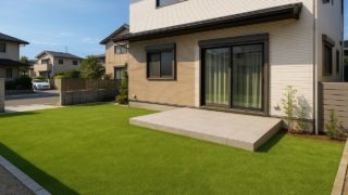 沼津市の戸建て外構に施工された人工芝のイメージ
