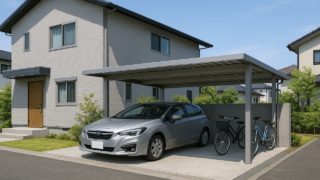 沼津市の戸建て外構に施工された自転車置き場のイメージ