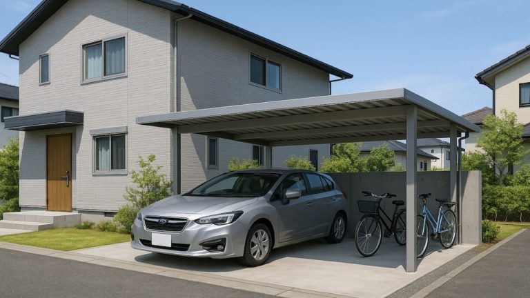 沼津市の戸建て外構に施工された自転車置き場のイメージ