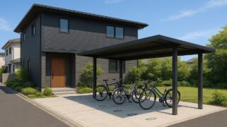 沼津市の戸建て外構に施工されたサイクルポートのイメージ