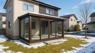 帯広市の戸建て外構に施工されたテラス囲い・サンルームのイメージ