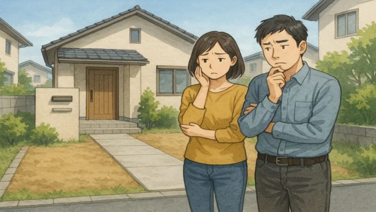 小田原市の外構工事の失敗にがっかりする夫婦のイメージ