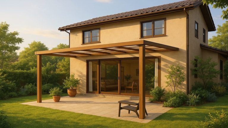 小田原市の戸建て外構に施工されたテラス屋根のイメージ