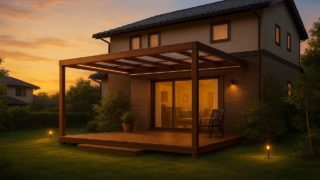 大垣市の戸建て外構に施工されたテラス屋根のイメージ