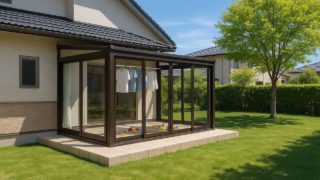 大分県の戸建て外構に施工されたテラス囲い・サンルームのイメージ