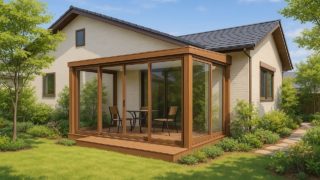 岡崎市の戸建て外構に施工されたテラス囲い・サンルームのイメージ