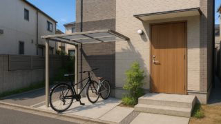 大阪府の戸建て外構に施工された自転車置き場のイメージ