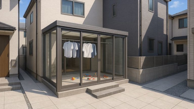 大阪府の戸建て外構に施工されたテラス囲い・サンルームのイメージ