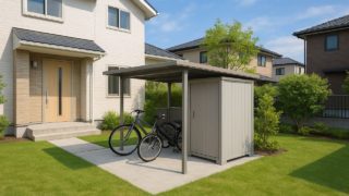 太田市の戸建て外構に施工された自転車置き場のイメージ