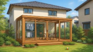 太田市の戸建て外構に施工されたテラス囲い・サンルームのイメージ