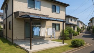 【太田市】テラス屋根の総額相場|コスパ重視で選ぶ5つのタイプ 太田市の戸建て外構に施工されたテラス屋根のイメージ