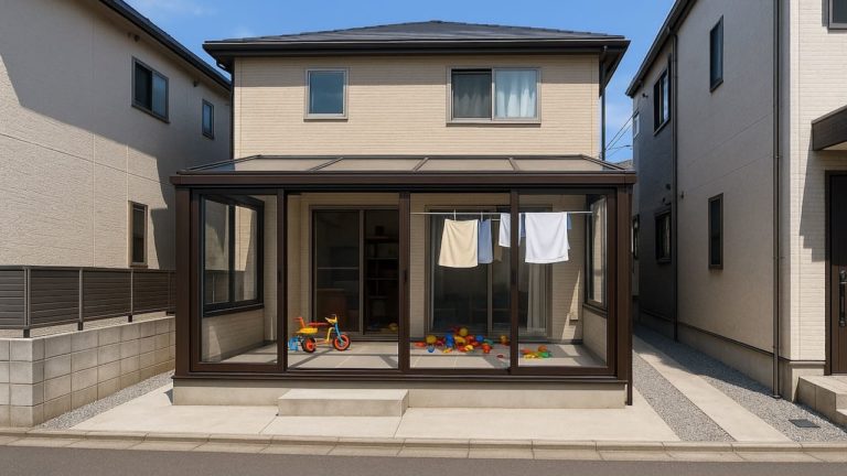 大田区の戸建て外構に施工されたテラス囲い・サンルームのイメージ