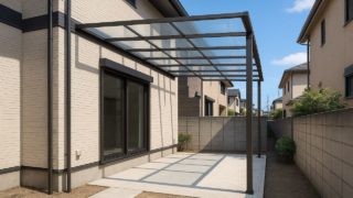 【大田区】テラス屋根の費用相場|見積もりで損しない5つのコツ 大田区の戸建て外構に施工されたテラス屋根のイメージ