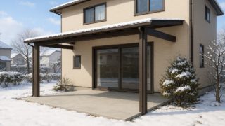 小樽市の戸建て外構に施工されたテラス屋根のイメージ