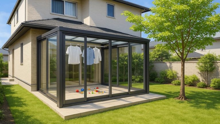 大津市の戸建て外構に施工されたテラス囲い・サンルームのイメージ