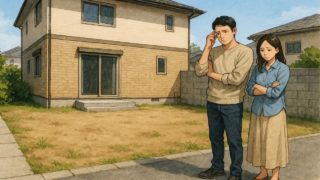 小山市の外構工事の失敗にがっかりする夫婦のイメージ