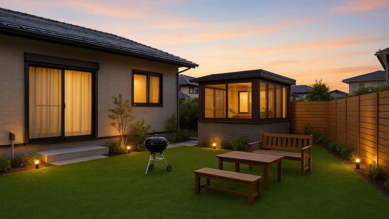 佐賀県の戸建て外構に施工された人工芝のイメージ