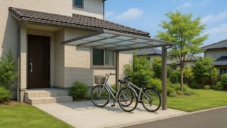 佐賀県の戸建て外構に施工されたサイクルポートのイメージ