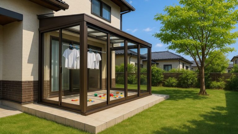 佐賀県の戸建て外構に施工されたテラス囲い・サンルームのイメージ