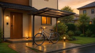 西条市の戸建て外構に施工された自転車置き場のイメージ