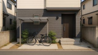 堺市の戸建て外構に施工された自転車置き場のイメージ