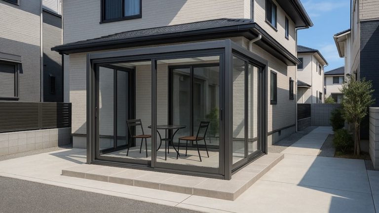 堺市の戸建て外構に施工されたテラス囲い・サンルームのイメージ