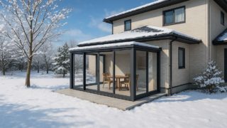 佐久市の戸建て外構に施工されたテラス囲い・サンルームのイメージ