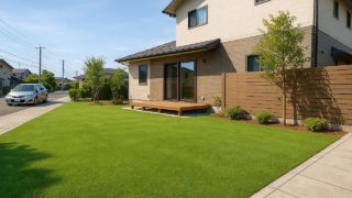 佐倉市の戸建て外構に施工された人工芝のイメージ