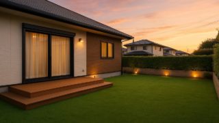 三田市の戸建て外構に施工された人工芝のイメージ