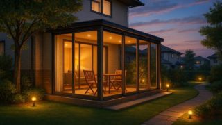 三田市の戸建て外構に施工されたテラス囲い・サンルームのイメージ