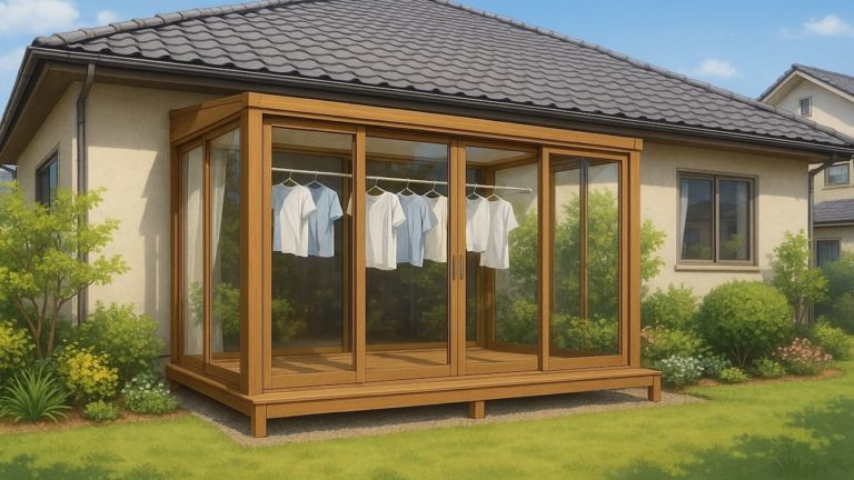 佐野市の戸建て外構に施工されたテラス囲い・サンルームのイメージ