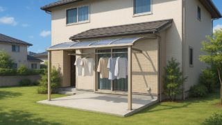 【佐野市】テラス屋根の価格目安|信頼できる業者の探し方 佐野市の戸建て外構に施工されたテラス屋根のイメージ