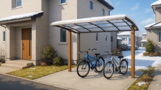 札幌市の戸建て外構に施工された自転車置き場のイメージ