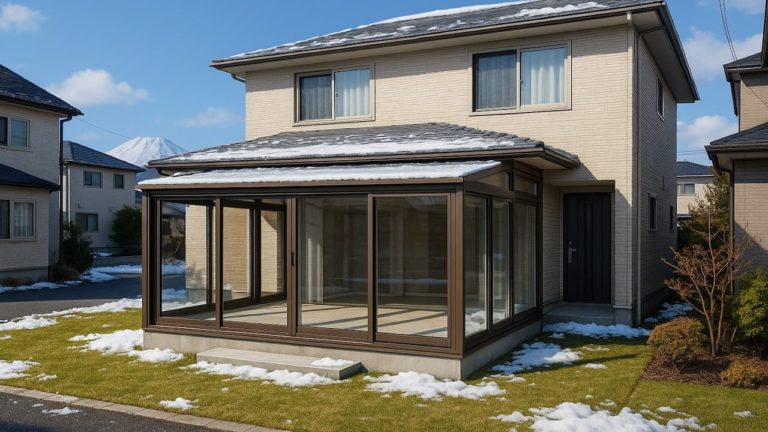 札幌市の戸建て外構に施工されたテラス囲い・サンルームのイメージ