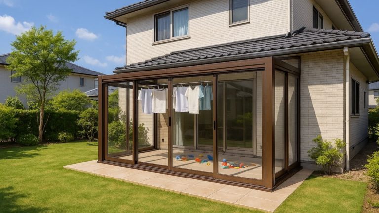 佐世保市の戸建て外構に施工されたテラス囲い・サンルームのイメージ