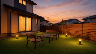 【狭山市】人工芝の費用相場|狭くても映えるレイアウト5選 狭山市の戸建て外構に施工された人工芝のイメージ